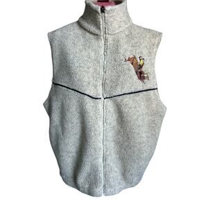 Vintage Outrageous Sports Mens Size‎ Large Fleece Western Vest Embroidered